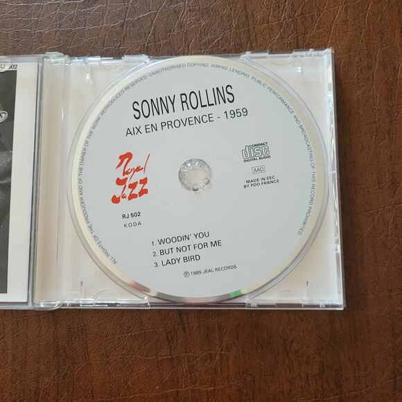 Vintage Sonny Rollins Aix en Provence, 1959 Import Audio CD Made in EEC @1989 - Picture 8 of 9
